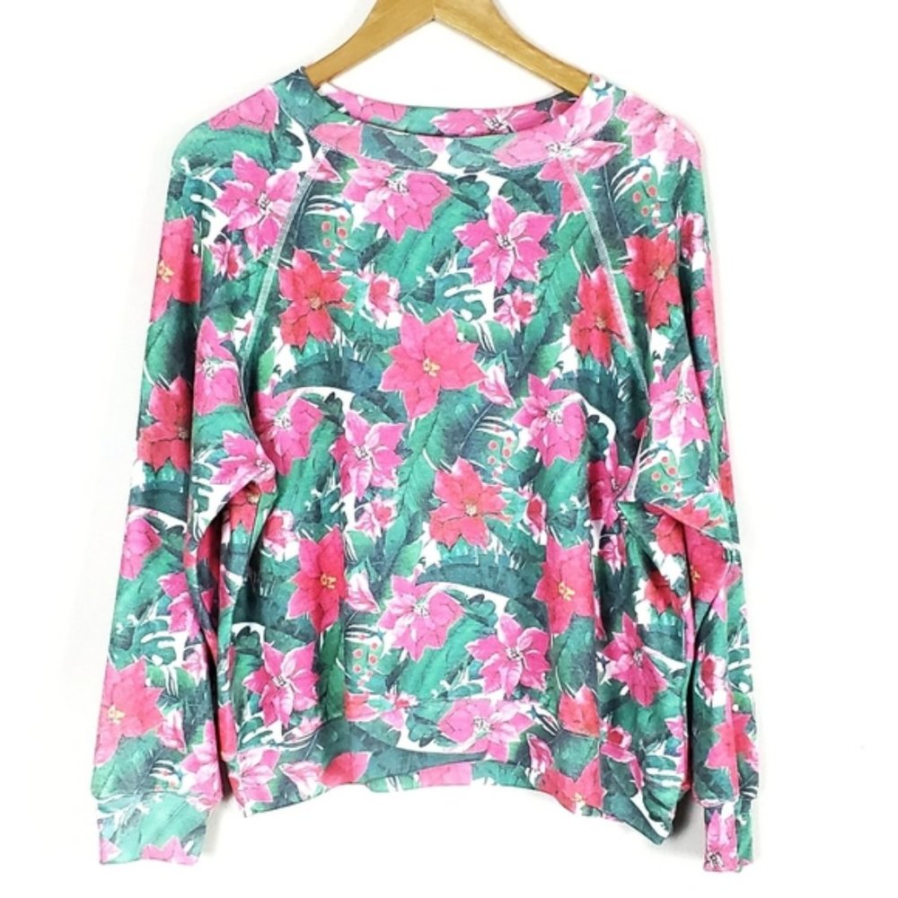 WILDFOX FLORAL PATTERN SWEATER SZ SMALL